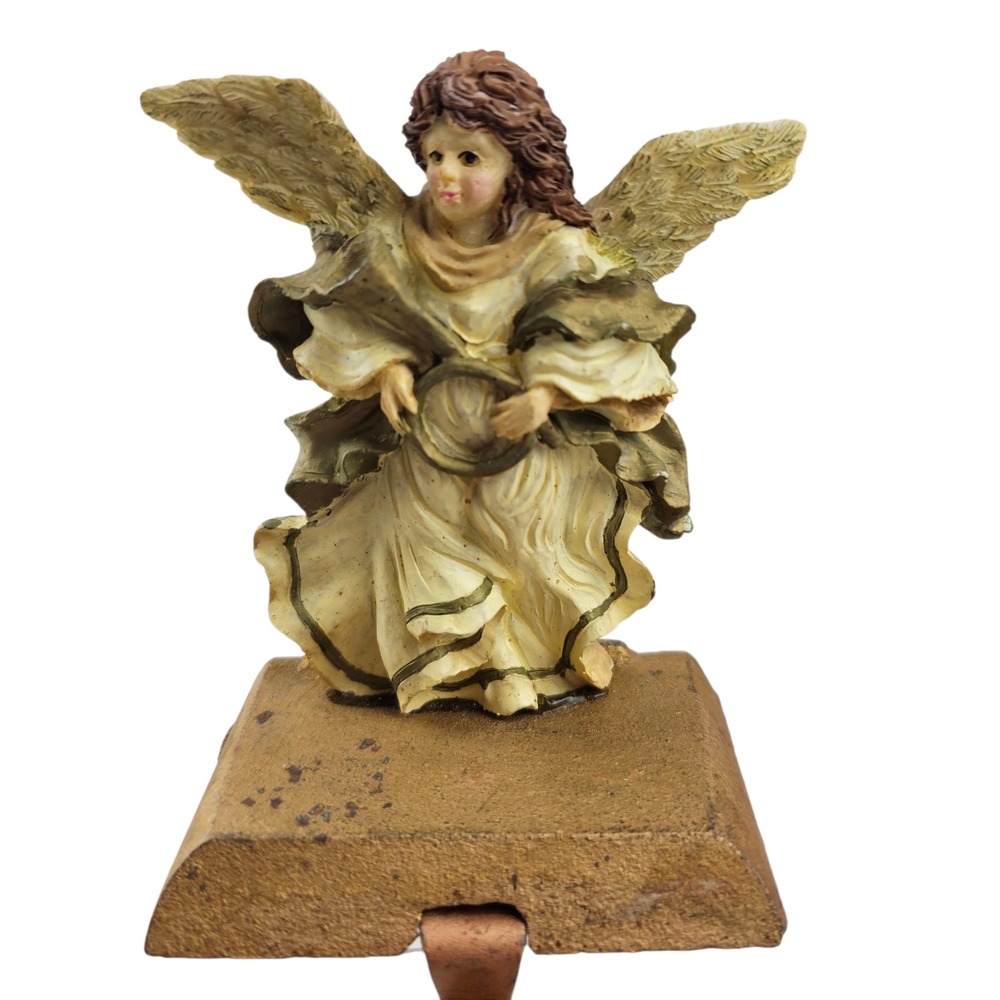 Holiday Traditions Angel Christmas Stocking Holder Hand Painted Home Decor